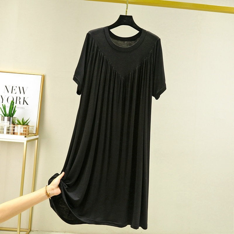 Modal V-Neck Pleated Nightdress