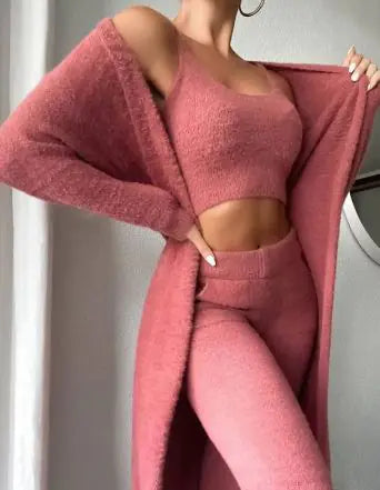 3-Piece Fuzzy Fleece Loungewear Set