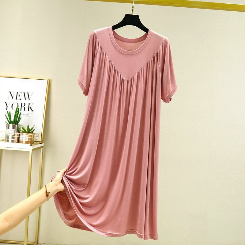 Modal V-Neck Pleated Nightdress