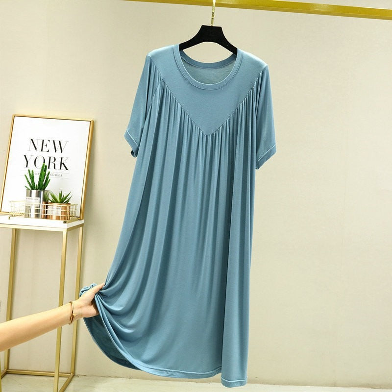 Modal V-Neck Pleated Nightdress