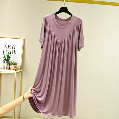Modal V-Neck Pleated Nightdress
