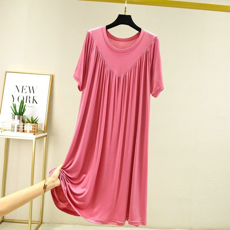 Modal V-Neck Pleated Nightdress