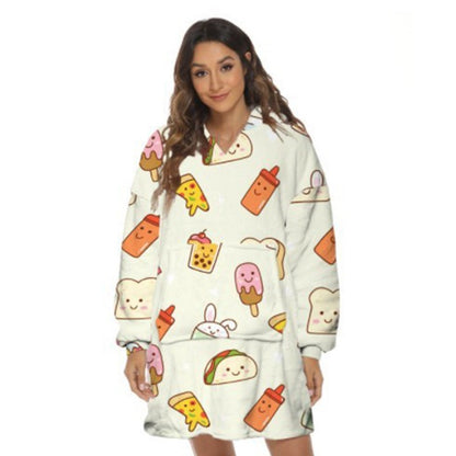 Print Hooded Blanket