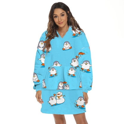Print Hooded Blanket
