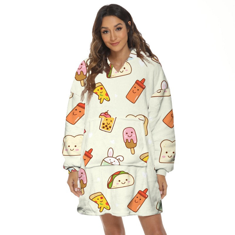 Print Hooded Blanket