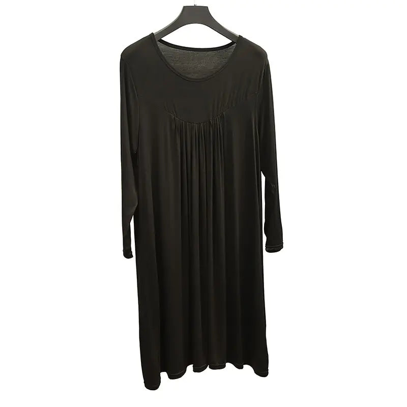 Plus Size Cotton Long Sleeve Home Dress