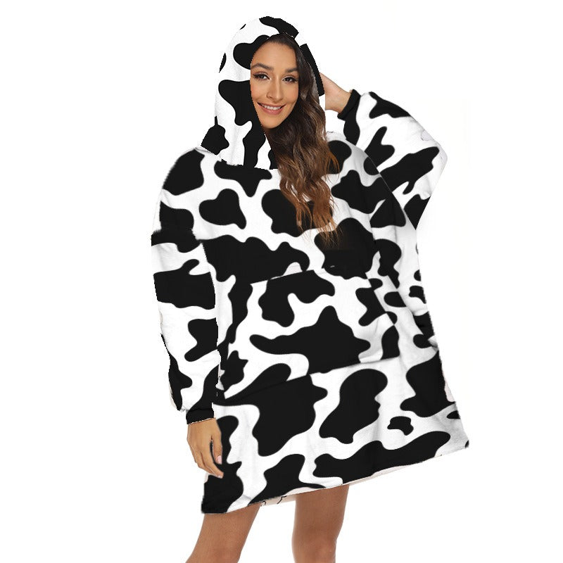 Print Hooded Blanket