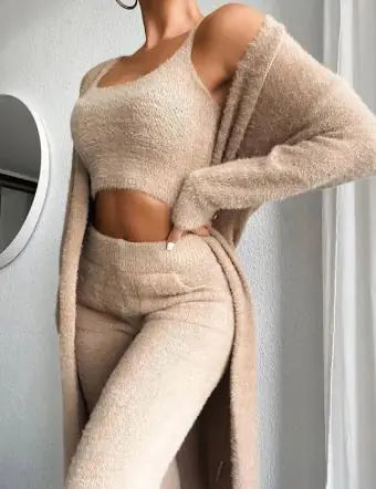 3-Piece Fuzzy Fleece Loungewear Set