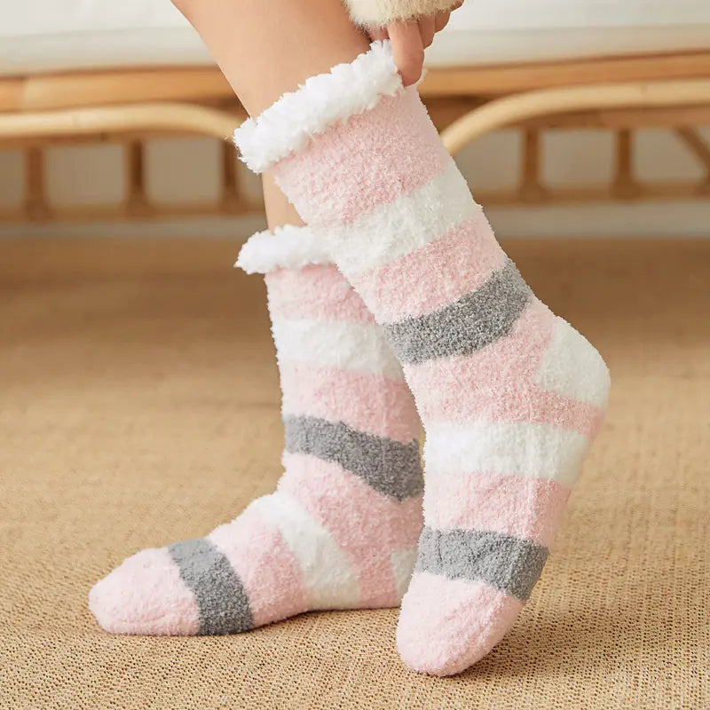 Thick Coral Fleece Floor Socks for Adults (Winter)
