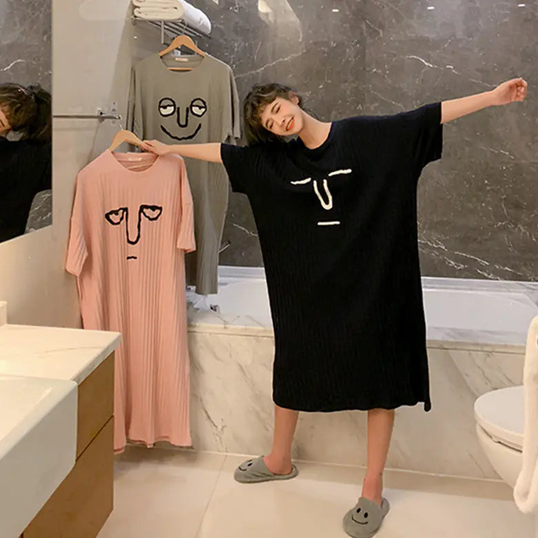 Summer Short Sleeve Sleep Dress with Fun Fruit Design