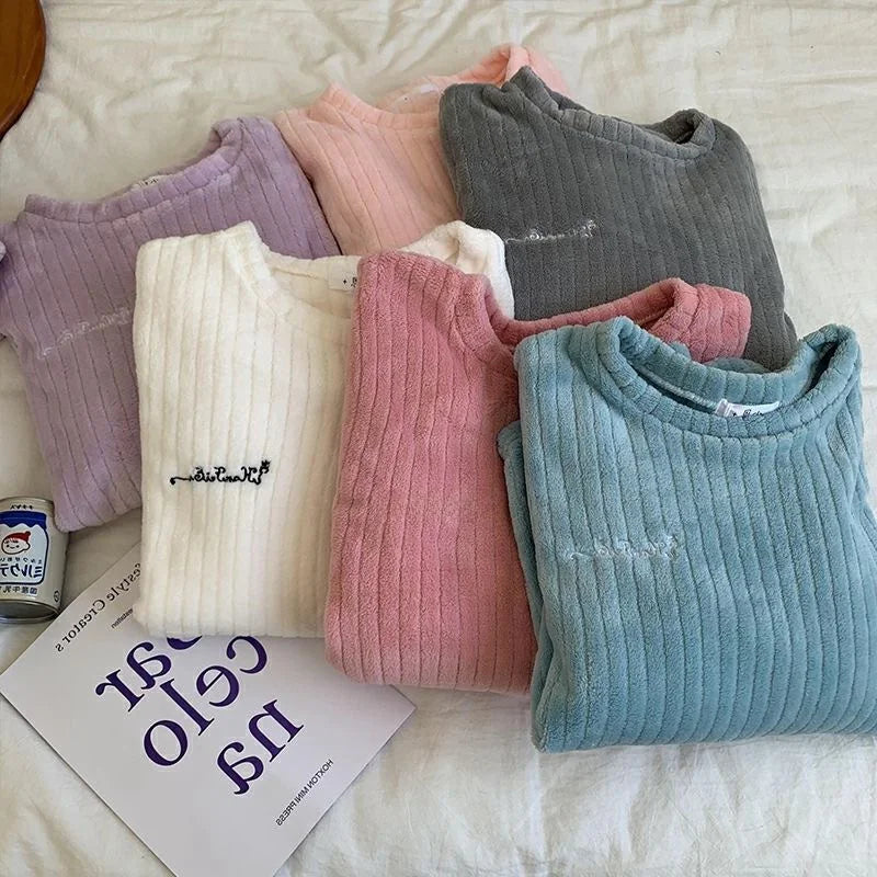 2023 Women's Coral Fleece Thick Pajama Set (2 Pieces)