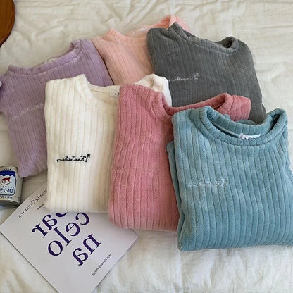 2023 Women's Coral Fleece Thick Pajama Set (2 Pieces)