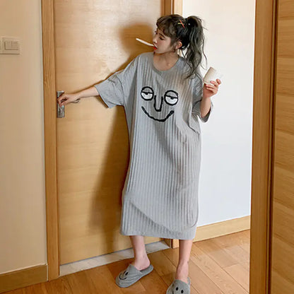 Summer Short Sleeve Sleep Dress with Fun Fruit Design