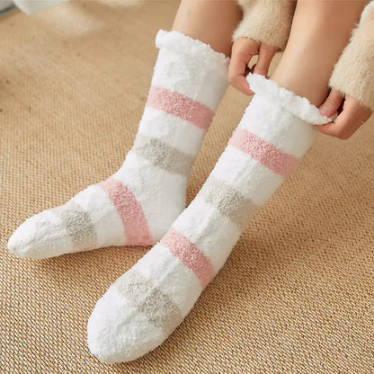 Thick Coral Fleece Floor Socks for Adults (Winter)
