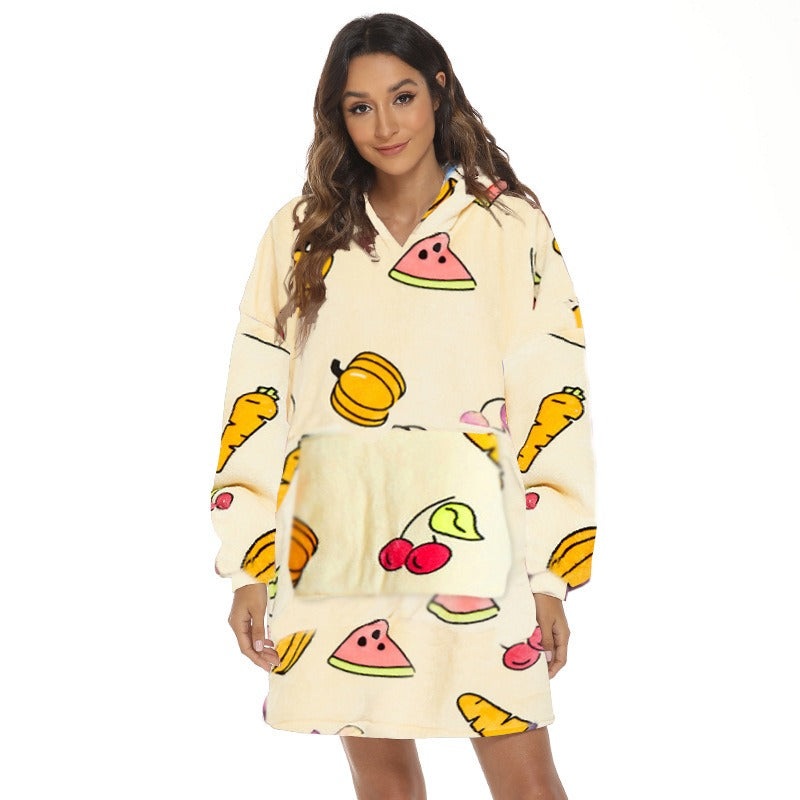 Print Hooded Blanket