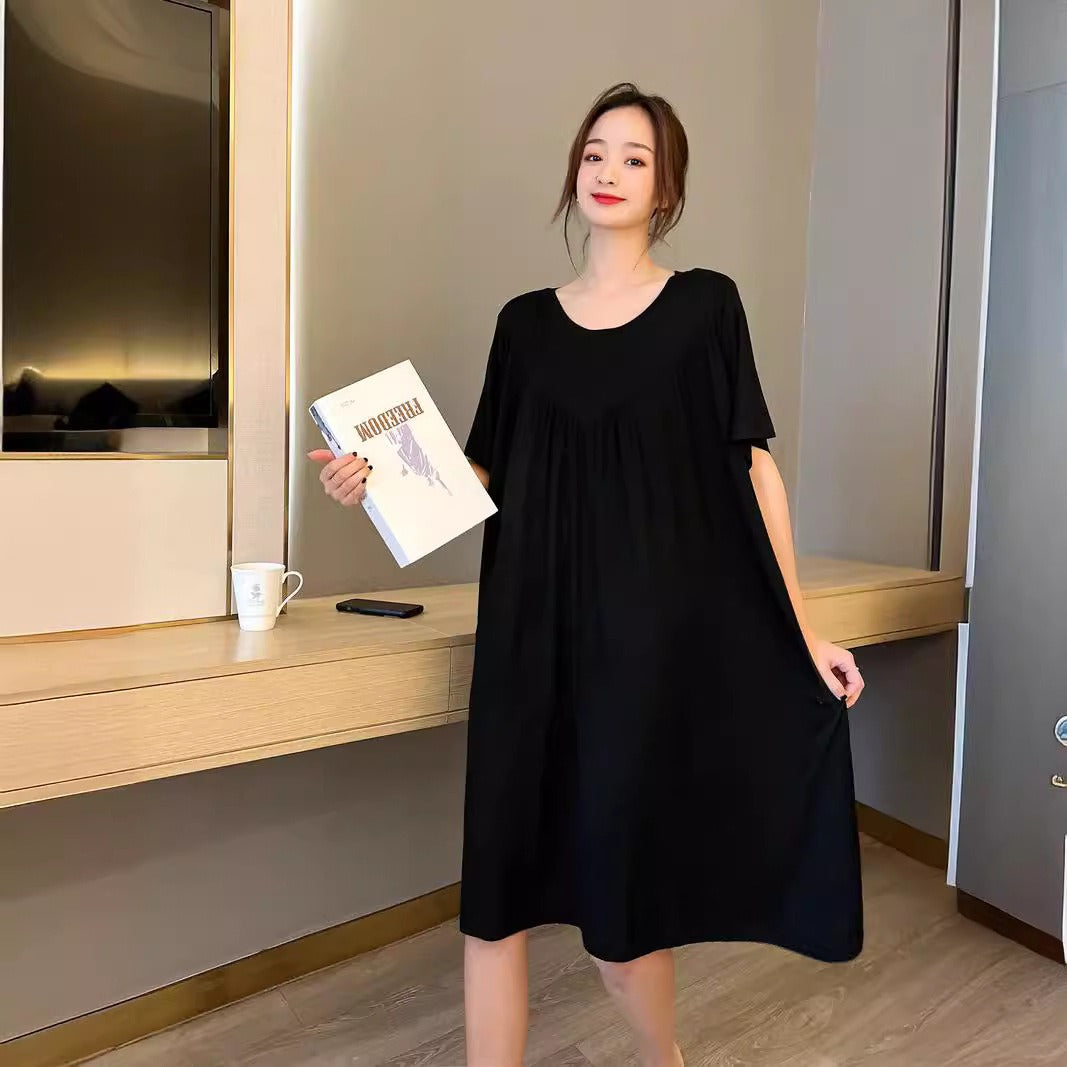 Modal V-Neck Pleated Nightdress