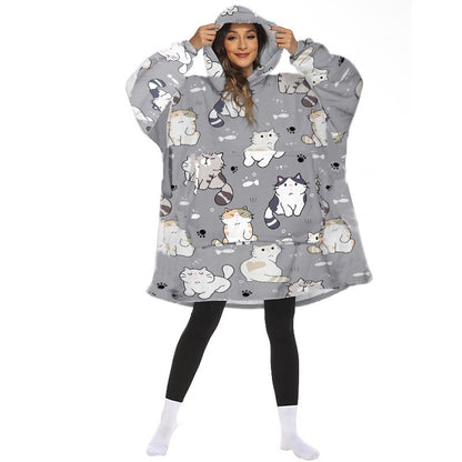 Print Hooded Blanket
