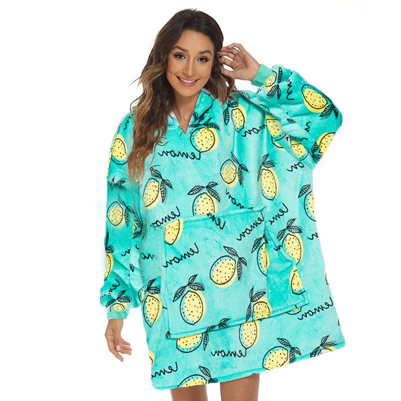 Print Hooded Blanket