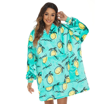 Print Hooded Blanket