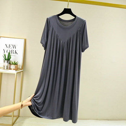 Modal V-Neck Pleated Nightdress