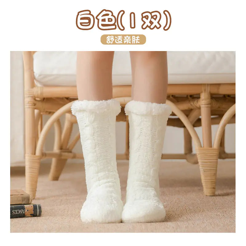 Winter Coral Fleece Thick Long Socks for Women