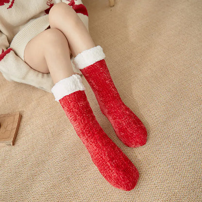Winter Coral Fleece Thick Long Socks for Women