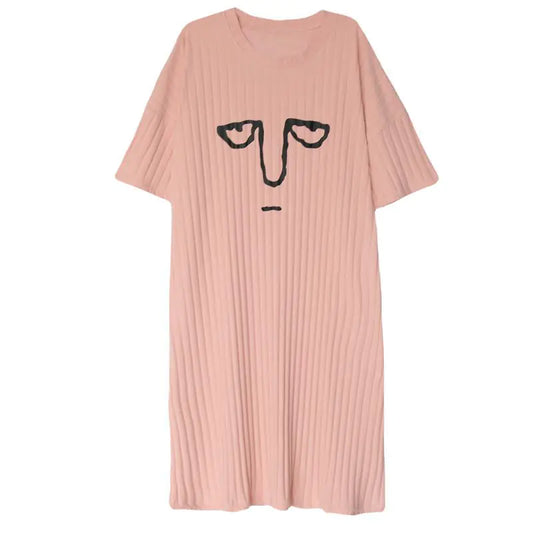 Summer Short Sleeve Sleep Dress with Fun Fruit Design