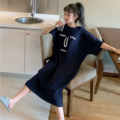 Summer Short Sleeve Sleep Dress with Fun Fruit Design