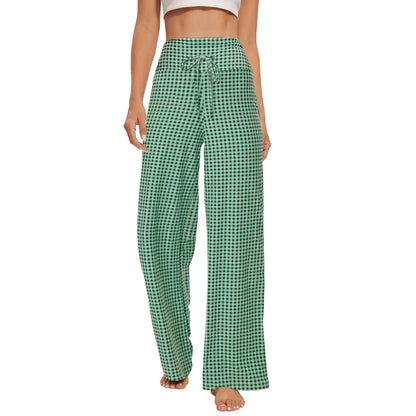 Womens Wide Leg Pajama Pants - Comfy Plaid Lounge Pants Stretch Casual Dress Loose Yoga Pants